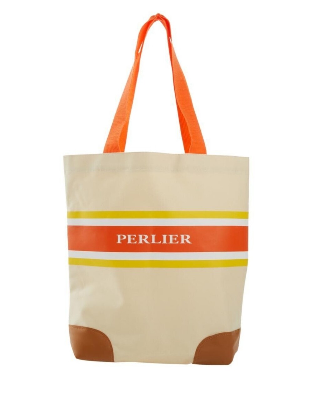 Perlier Canvas Tote with Stripe Logo NIP